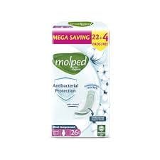 مولبد حماية ضد البكتريا طويل 26 فوطة