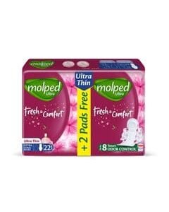 مولبد الترا رفيعة طويل جدا 22 فوطة + 2 فوطة مجانا