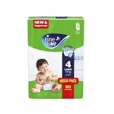 فاين بيبي حفاضات مقاس 4 - 80 حفاضة