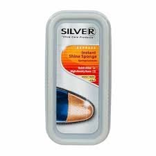 سيلفر ملمع احذية اسفنجة شفاف علبة مستطيلة