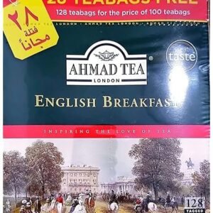احمد تي شاي انجليزي 100 فتلة + 28 فتلة هدية